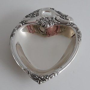 silver heart dish tarnish-resistant, made in Japan